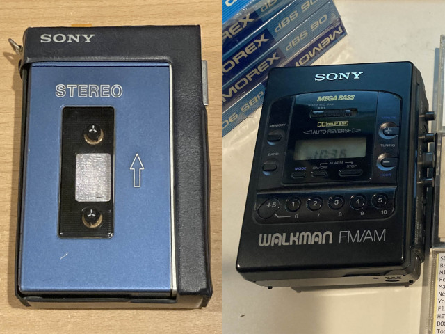 2 Sony Walkmans from 1979 and 1983